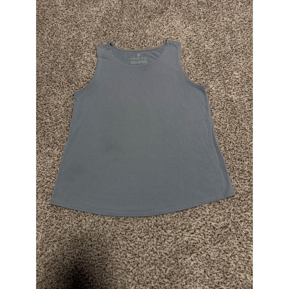 Free Fly Women Performance Bamboo Tank Top Blue Sleeveless Activewear Small